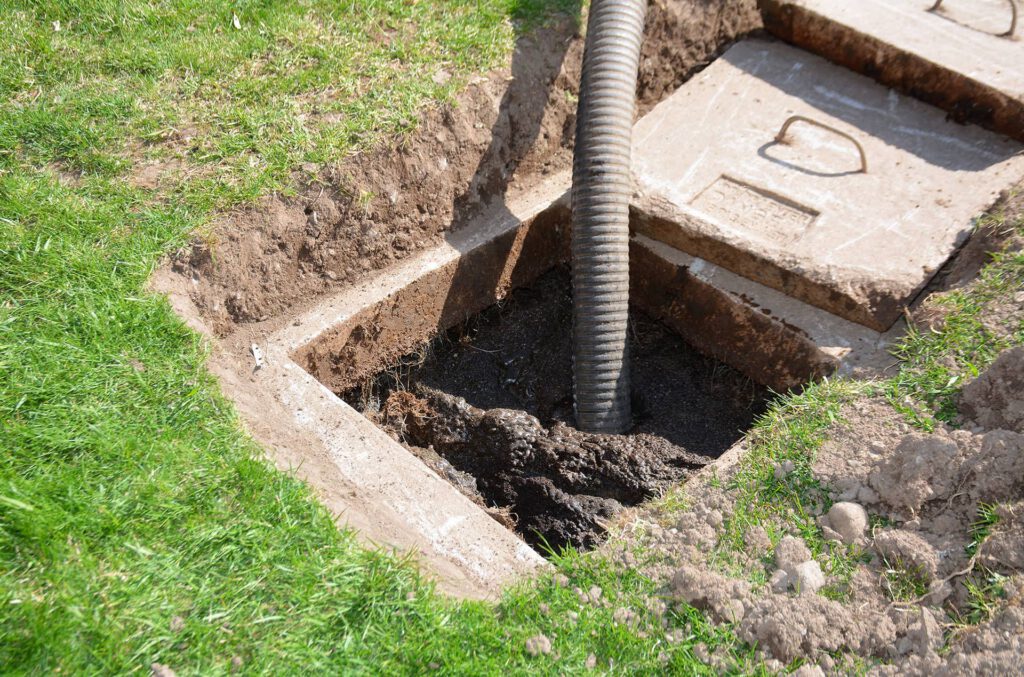 septic tank being pumped